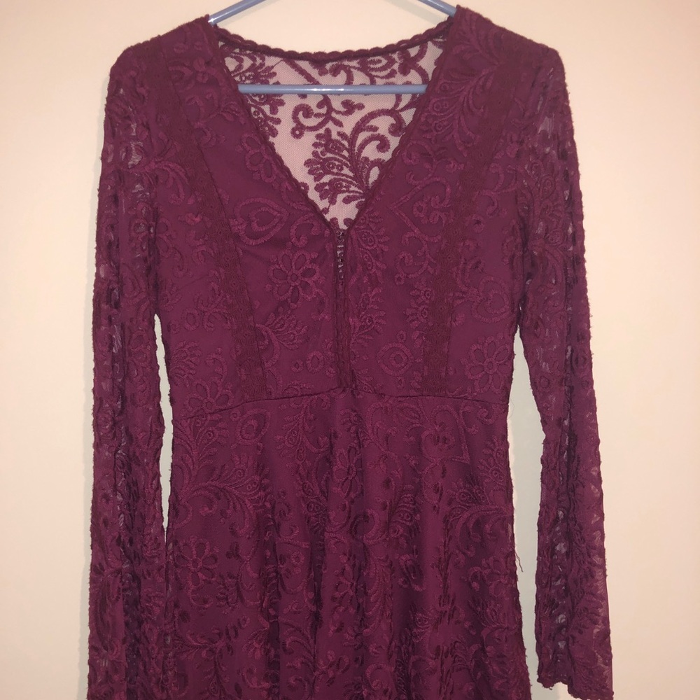 Red lace dress